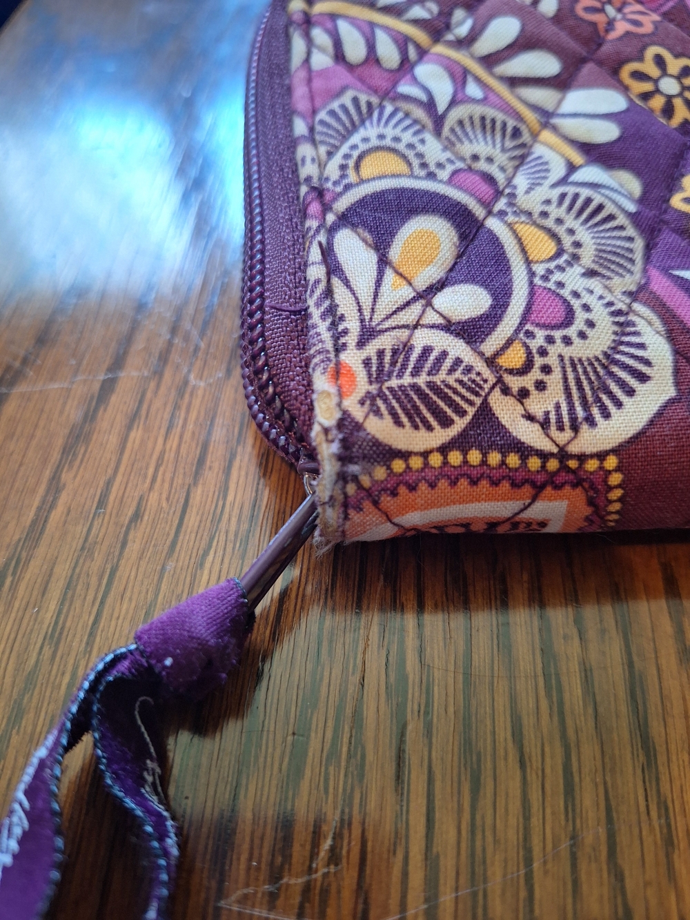 Vera Bradley Wristlet Wallet - Quilted Purple Floral - Picture 5 of 6